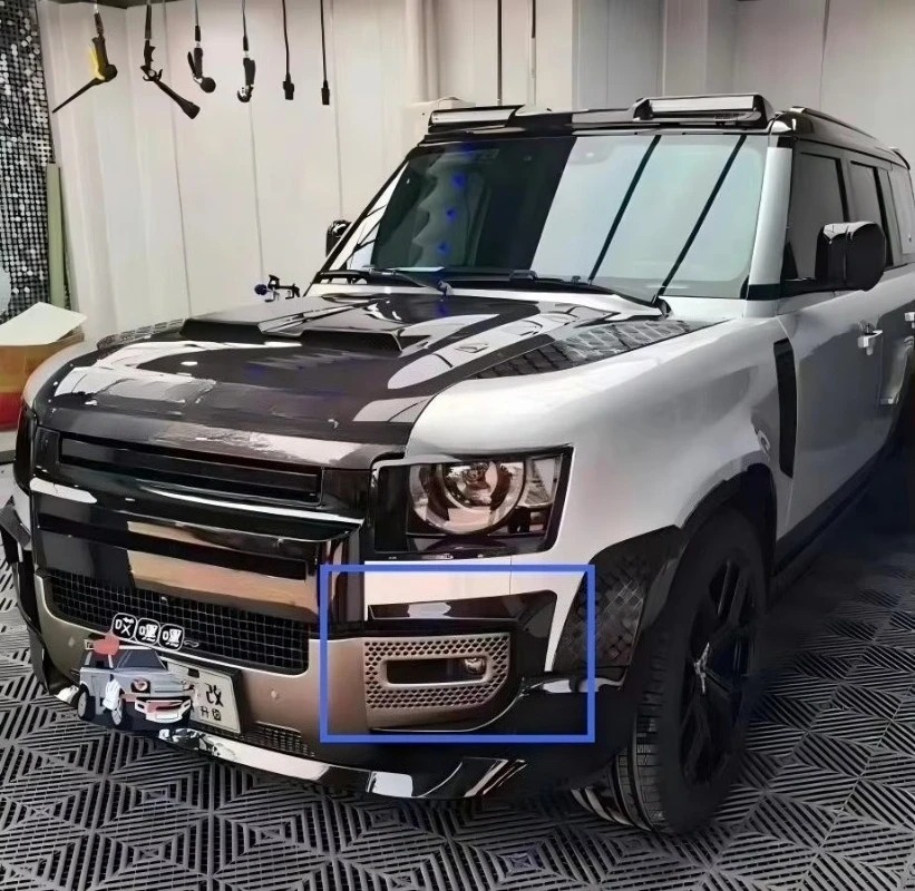 For  range rover Defender 2020- Front fog lamp gloss black eyebrow trim molding strip cover
